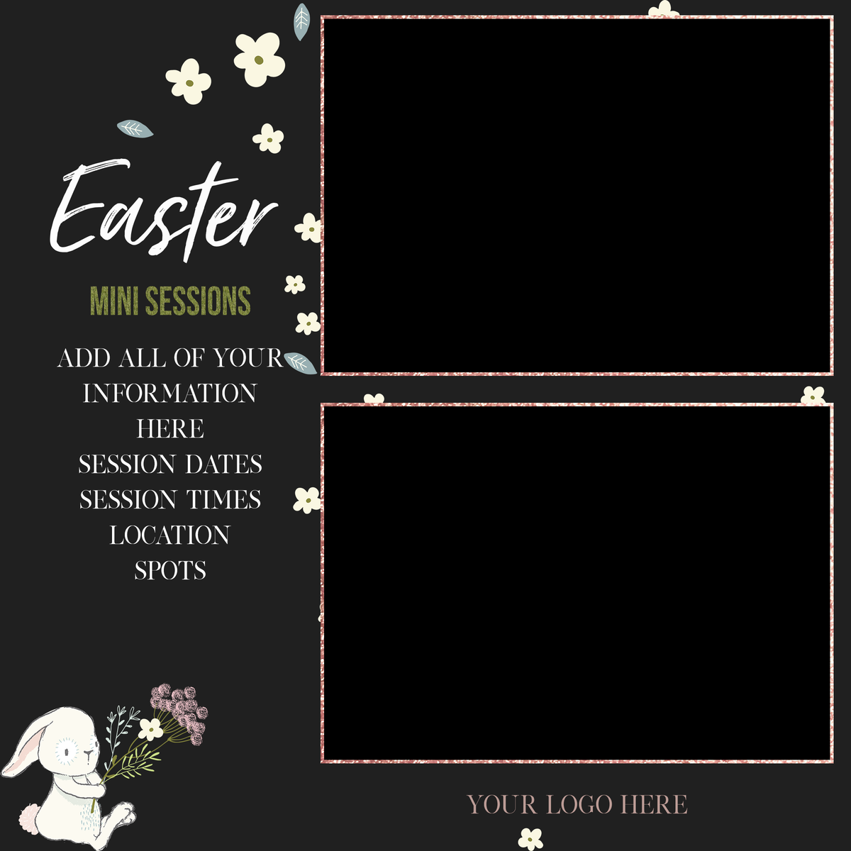 Easter Bunny Mini Sessions Marketing Template - Meg Bitton Productions