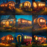 Fairy Wagon Digital Background Bundle - Meg Bitton Productions