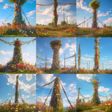 May Poles Digital Background Bundle - Meg Bitton Productions