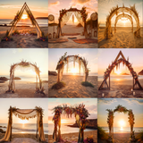 Dreamy Beach Arch Digital Background Bundle - Meg Bitton Productions