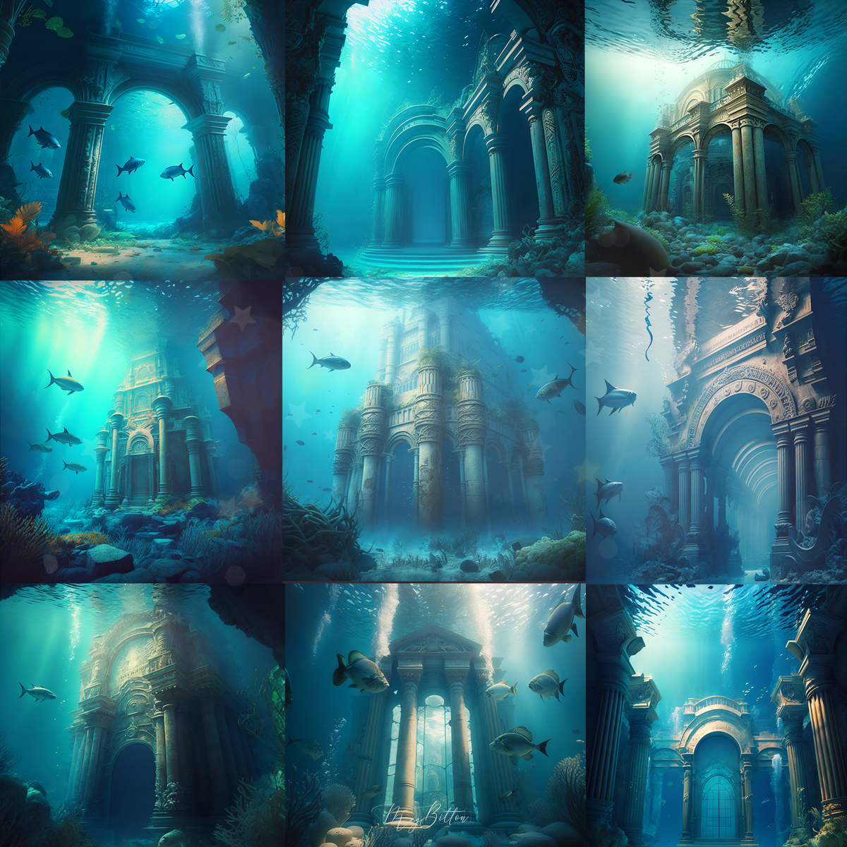 Atlantis Digital Background Bundle - Meg Bitton Productions