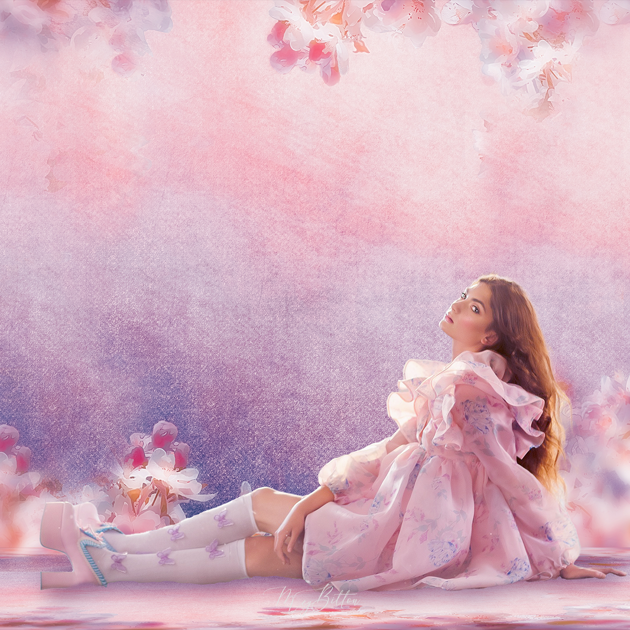Digital Studio Backdrop: Kiss of Denim - Meg Bitton Productions