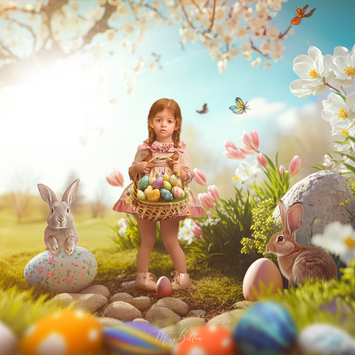 Layered Digital Background: Easter Egg Hunt - Meg Bitton Productions