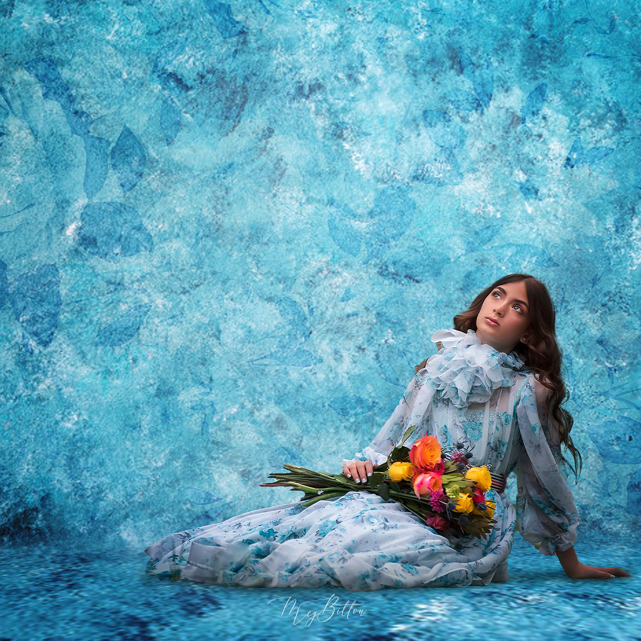Digital Studio Backdrop: Blue Velvet - Meg Bitton Productions