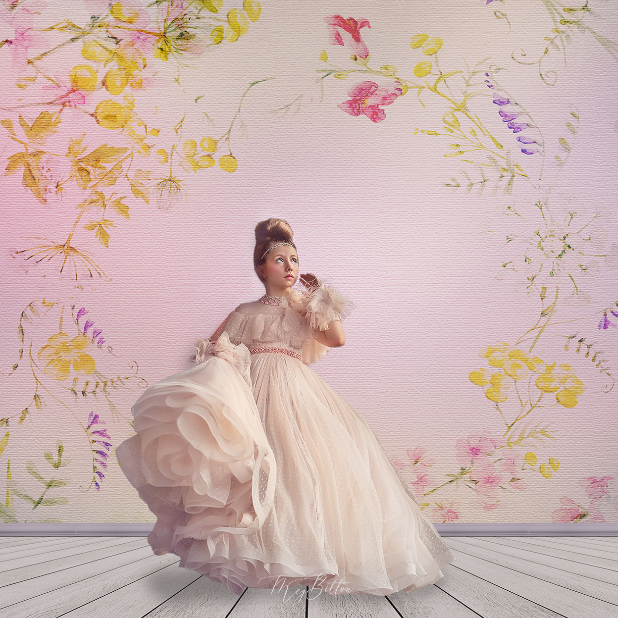 Digital Studio Backdrop: Garden Picnic - Meg Bitton Productions
