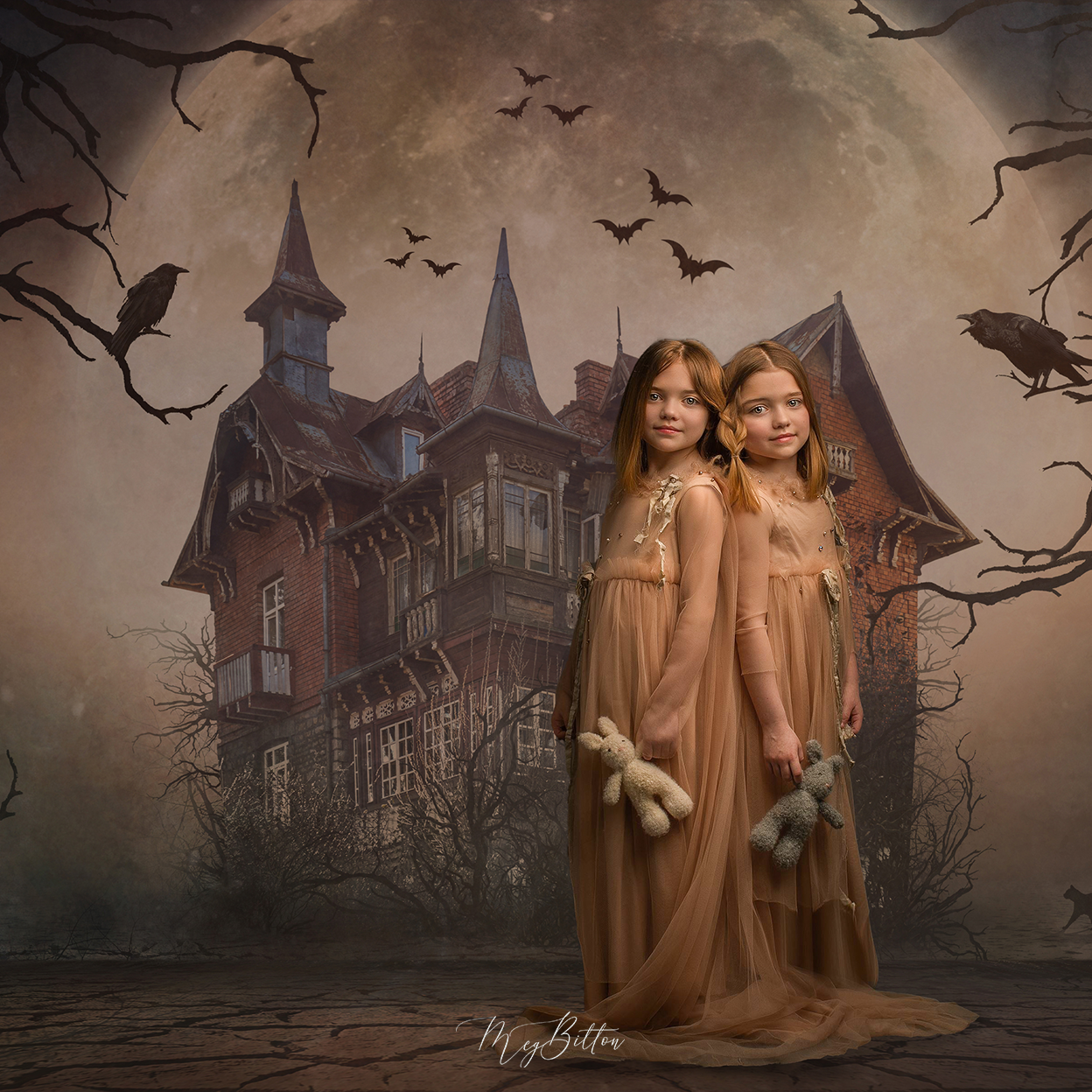Digital Studio Backdrop: Haunted Mansion - Meg Bitton Productions