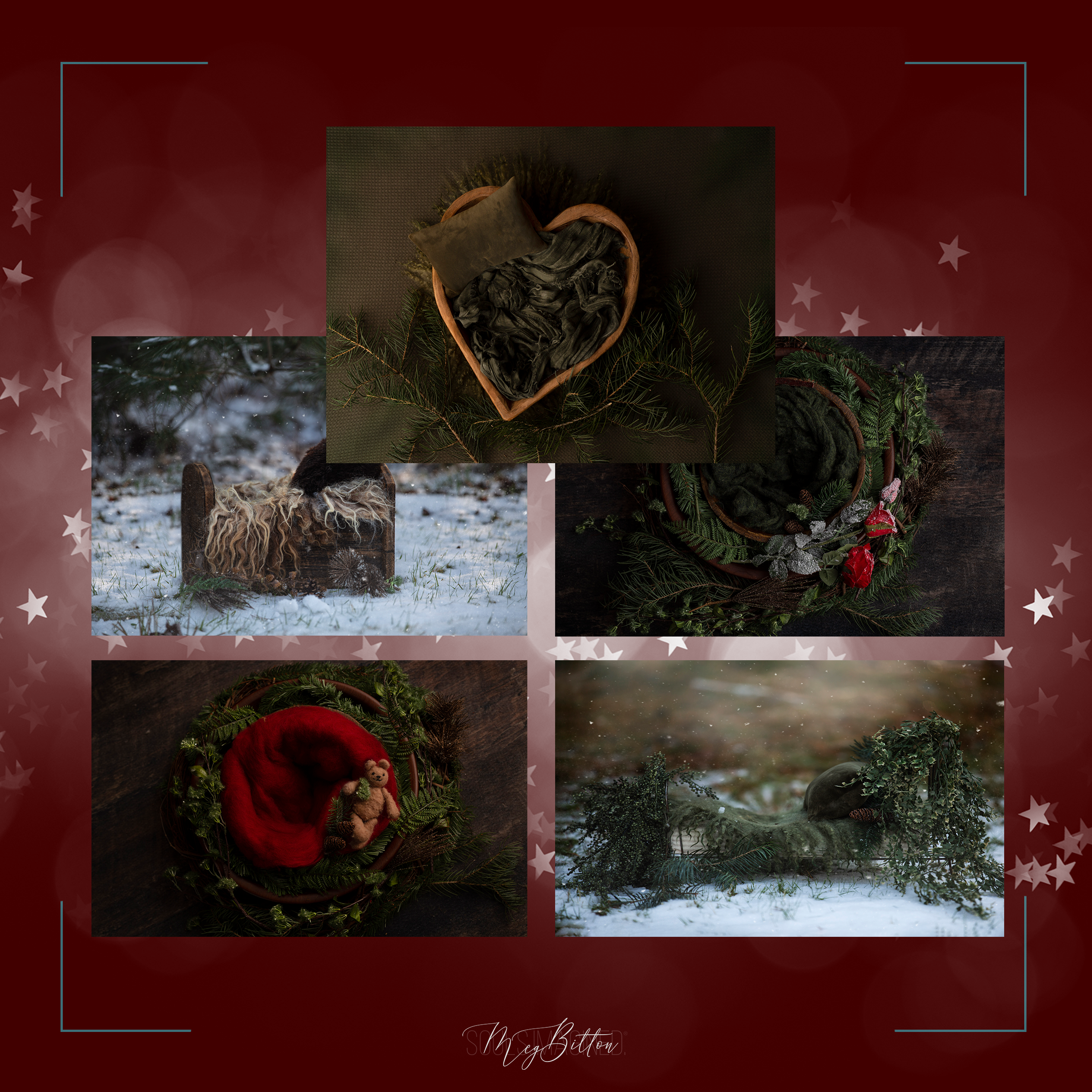 Winter Newborn Nest Digital Background Bundle - Meg Bitton Productions