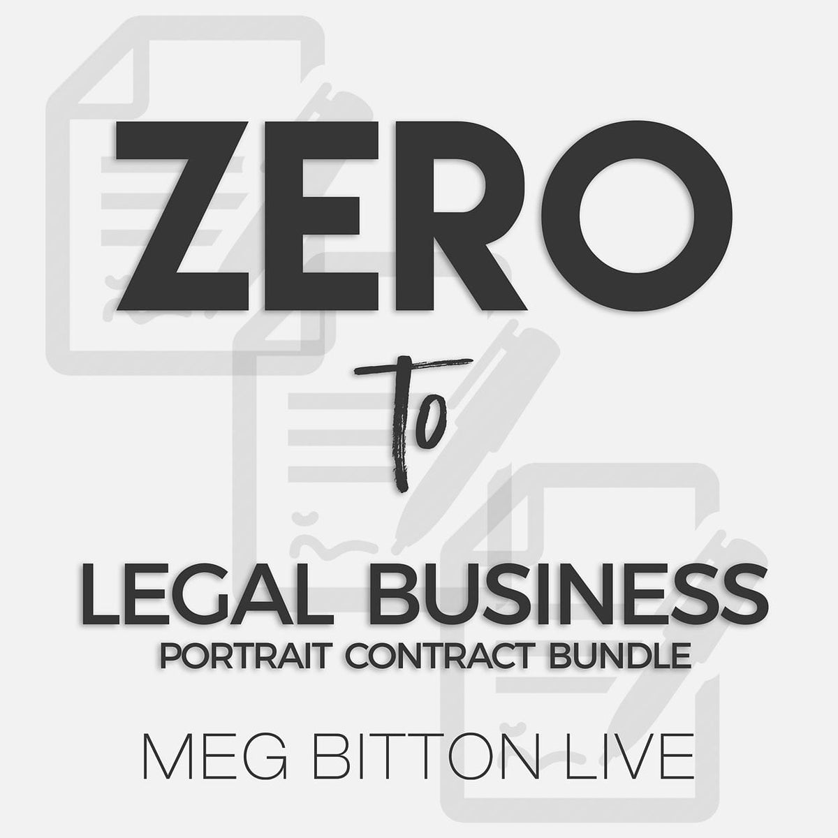 Zero to Legal Business Portrait Contract Package - Meg Bitton Productions